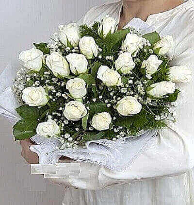 beyaz asalet Çiçeği & Ürünü bukette 21 Beyaz Gül 