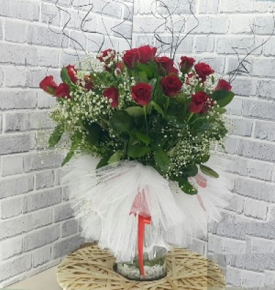 Diyarbakır Çiçekçi Kutuda beyaz güller