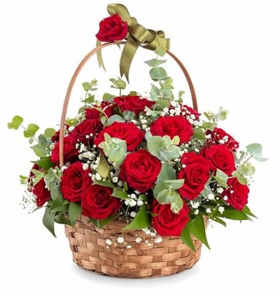 fanusta 21 kırmızı gül Çiçeği & Ürünü Sepet Dolusu Güller  