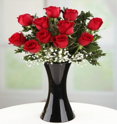 vazoda papatyalar ve güller Çiçeği & Ürünü 11 Kırmızı Gül 