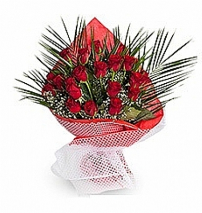 kırmızı vazoda kokulu lilyumlar Çiçeği & Ürünü Gül buketi 