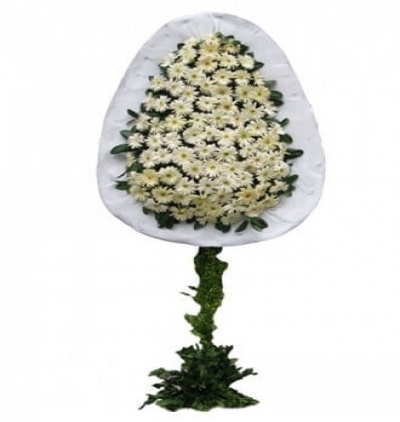 duvak Çiçeği & Ürünü Beyaz Çelenk 