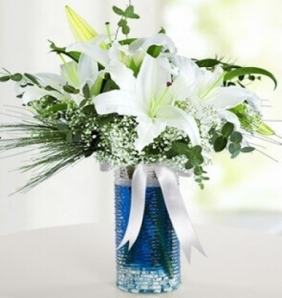 sevimli ayıcıklı gül buketi Çiçeği & Ürünü Mis Kokulu Lilyumlar 