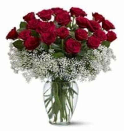 cam vazoda 25 gül Çiçeği & Ürünü Aşkın dili 