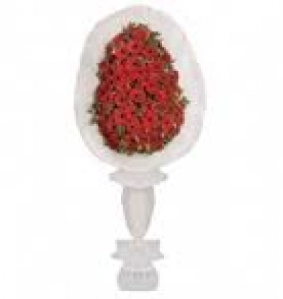 kırmızı cenaze Çelengi Çiçeği & Ürünü Ayaklı sepet 